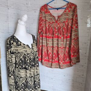 Folunsi Paisley Long Sleeve Top (Bundle) Sz 2x